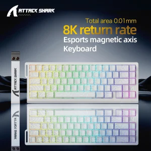 ATTACK SHARK X68 HE Rapid Trigger Keyboard Magnetic Switch 60% Wired 8KHz Hot Swappable Keyboard With RGB Lighting PBT Double-sh